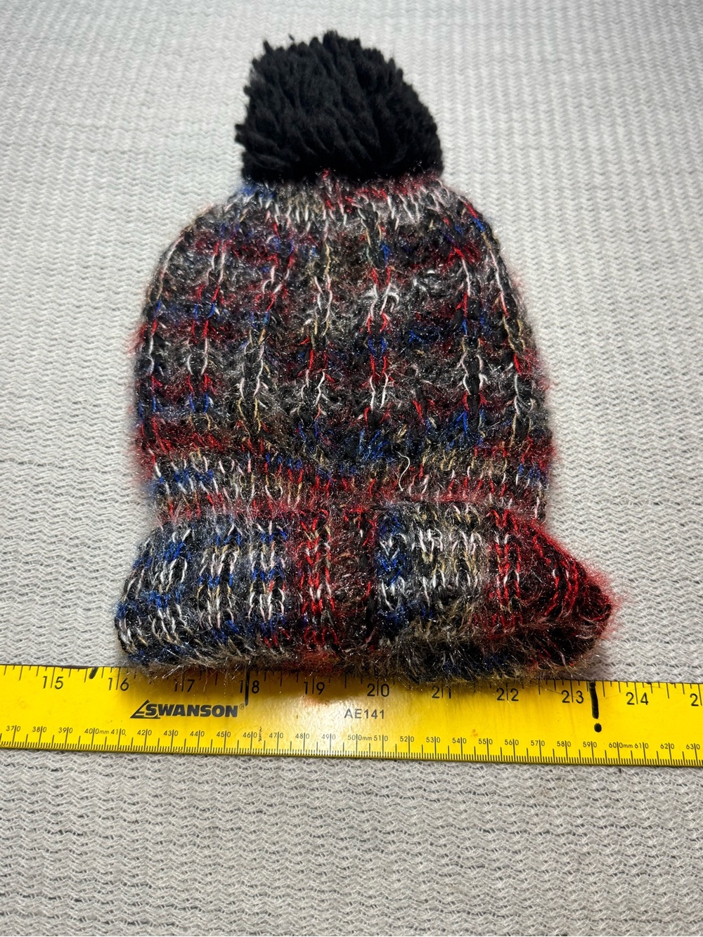 UGG Women’s Multi-Color Knit Pom Beanie - Black Pom - Picture 3 of 5